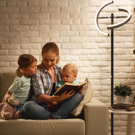 LED stāvlampa, regulējama gaisma, skārienvadība, melna metāla