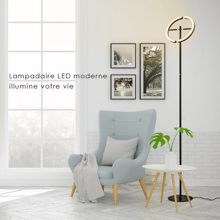 LED stāvlampa, regulējama gaisma, skārienvadība, melna metāla