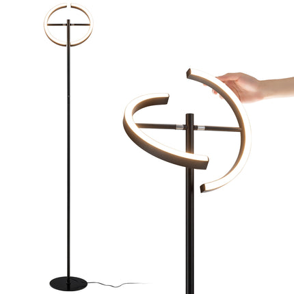 LED stāvlampa, regulējama gaisma, skārienvadība, melna metāla