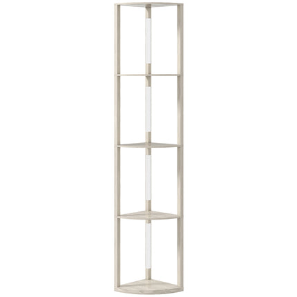 LED stāvlampa ar plauktiem, regulējama gaismas intensitāte, ozolkoka apdare, 41x30x164cm