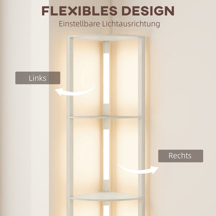 LED stāvlampa ar plauktiem, regulējama gaismas intensitāte, ozolkoka apdare, 41x30x164cm