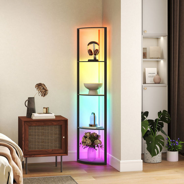 LED grīdas lampa ar plauktiem, RGB, tālvadības pults