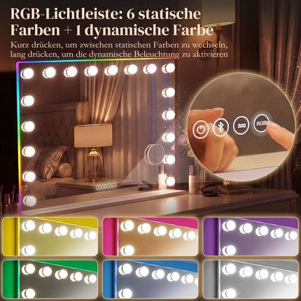LED grima spogulis ar Bluetooth, RGB, 10x palielinājumu