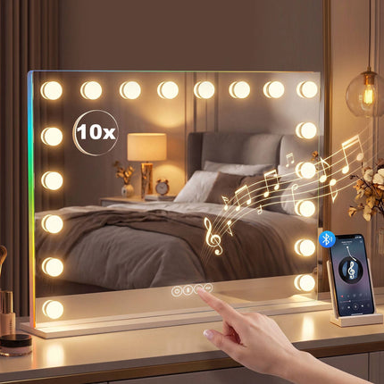 LED grima spogulis ar Bluetooth, RGB, 10x palielinājumu