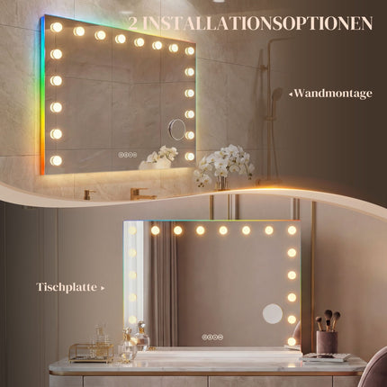 LED grima spogulis ar Bluetooth, RGB, 10x palielinājumu