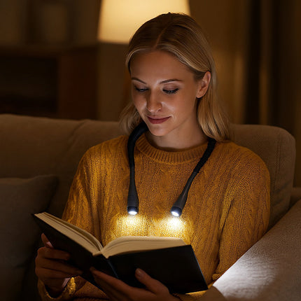 LED kakla lasāmlampa - regulējama, uzlādējama