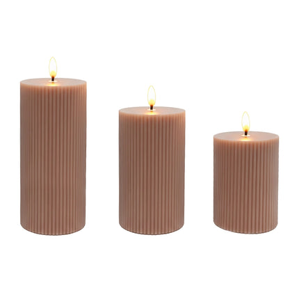 LED īsta vaska bezliesmas sveces - 3 gab. komplekts