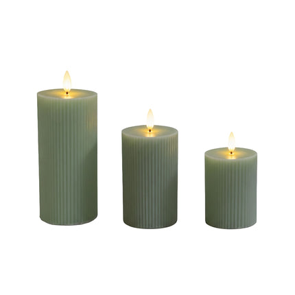 LED īsta vaska bezliesmas sveces - 3 gab. komplekts