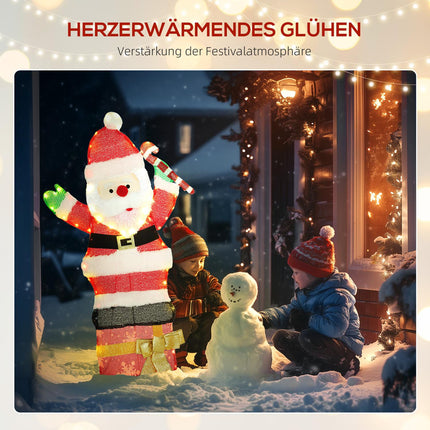 LED Ziemassvētku vecīša Ziemassvētku rotājums, 97 silti baltas gaismiņas, 93 cm