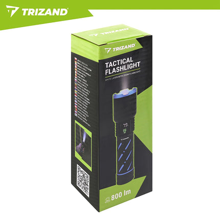 LED taktiskais lukturītis 800lm, uzlādējams, ūdensizturīgs