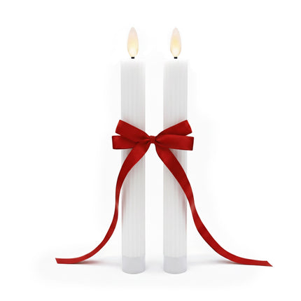 LED konusveida sveces, bezliesmas, īsta vaska, 2 gab. komplekts