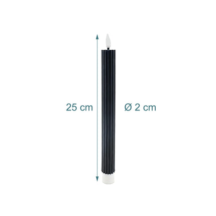 LED Taper Candles, Real Wax, Set of 2, Timer Function