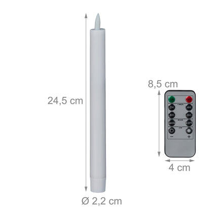 LED konusveida sveces ar taimeri un tālvadības pulti, 6 gab. komplekts