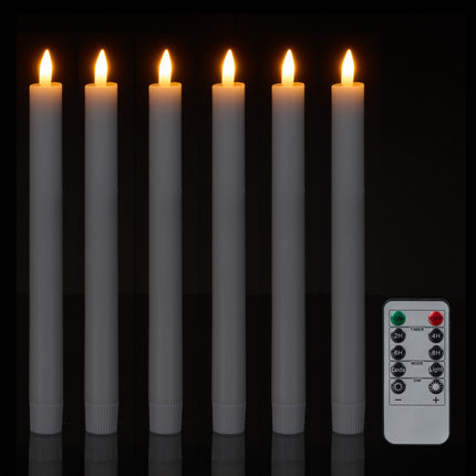 LED konusveida sveces ar taimeri un tālvadības pulti, 6 gab. komplekts