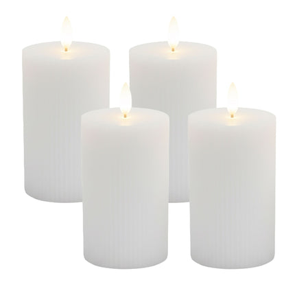 LED vaska sveces, bezliesmas, mirgojoša liesma, 4 gab. iepakojumā