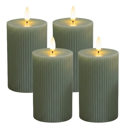 LED vaska sveces, bezliesmas, mirgojoša liesma, 4 gab. komplekts