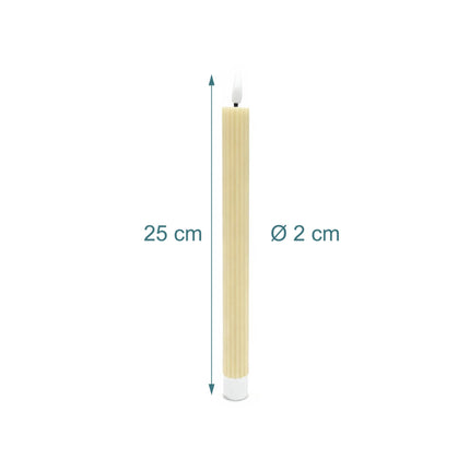 LED Wax Taper Candles, Flickering Flame, Set of 4
