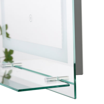 LED vannas istabas spogulis vannas istabas spogulis ar apgaismojumu, stikla plaukts, 22W, 70x50cm