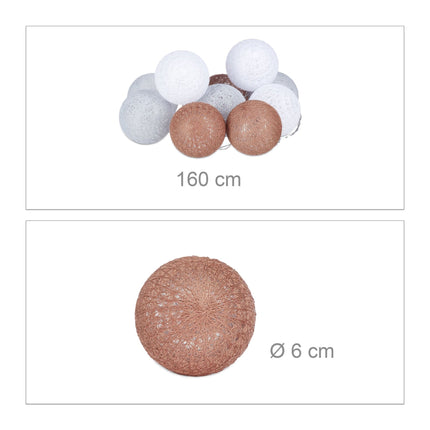 LED gaismas virtene ar 10 bumbiņām