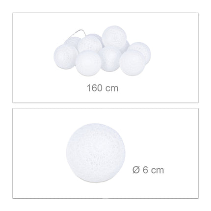 LED gaismas virtene ar 10 bumbiņām
