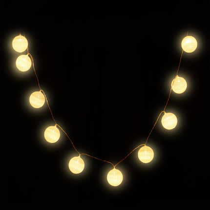 LED gaismas virtene ar 10 bumbiņām