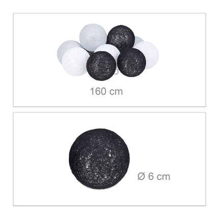 LED light chain with 10 balls