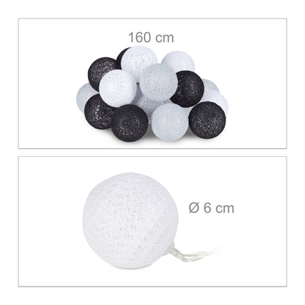 LED gaismas virtene ar 20 bumbiņām