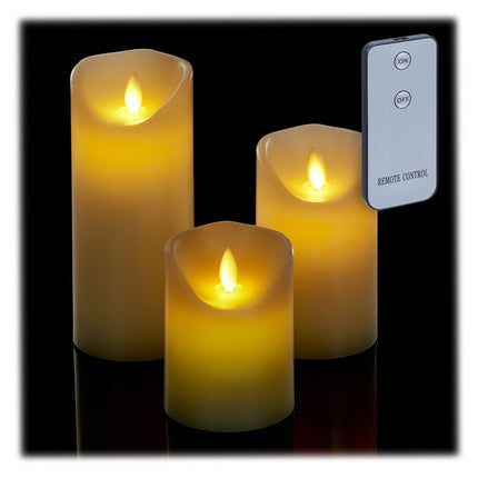 LED lampu komplekts, 3 gab., ar tālvadības pulti
