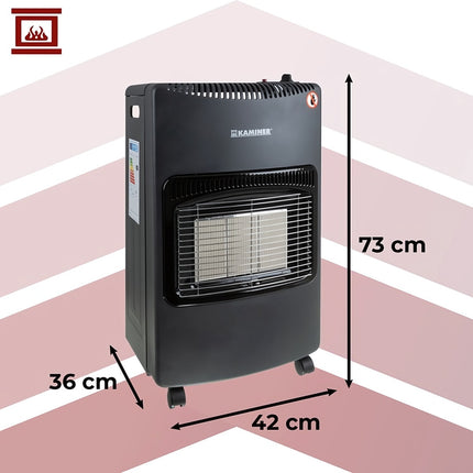 LPG Gas Heater 4200 W with 30 mbar Reducer and Hose, Propane-Butane G30