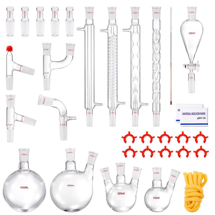 Lab Distillation Kit, 3.3 Borosilicate, 24/40, 32-Pc