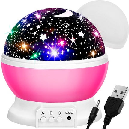 Lampa ar baterijām darbināmu projektoru, rozā 22192