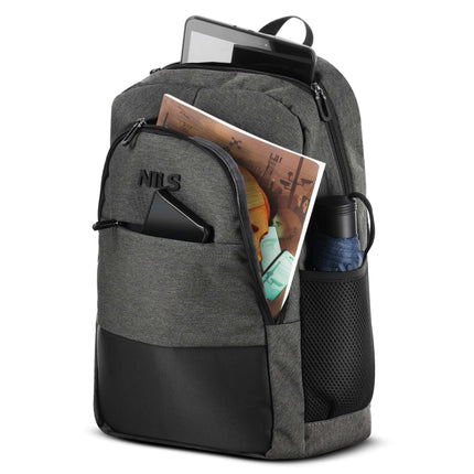 Klēpjdatora mugursoma, USB-C uzlādes ports, 18 l, pelēka