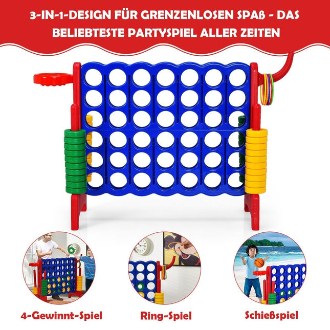 Liels 4-in-a-row Jumbo komplekts 4-in-a-row 84 x 33 x 79 cm zils + sarkans
