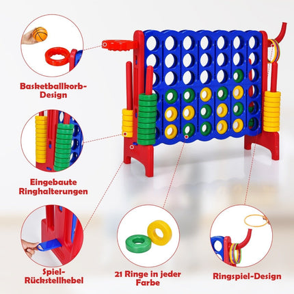 Liels 4-in-a-row Jumbo komplekts 4-in-a-row 84 x 33 x 79 cm zils + sarkans