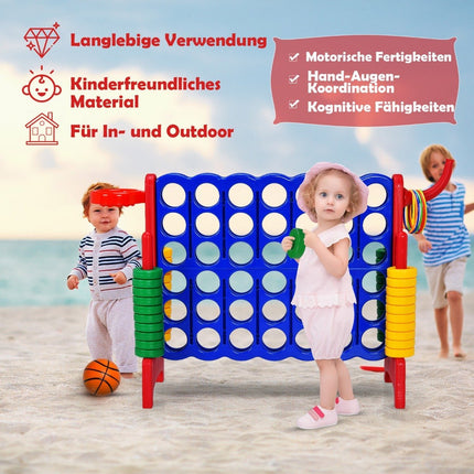 Liels 4-in-a-row Jumbo komplekts 4-in-a-row 84 x 33 x 79 cm zils + sarkans