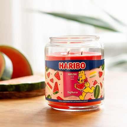 Aromātiskā svece lielā stikla burkā - salds aromāts