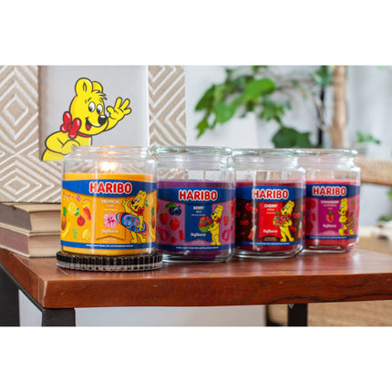 Aromātiskā svece lielā stikla burkā - salds aromāts