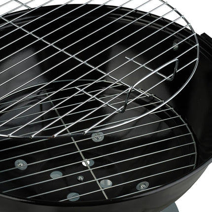 Liels katla BBQ grils ar riteņiem un pelnu savācēju