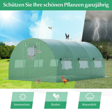 Liela iebūvējama siltumnīca 12 m² ar PE pārsegu un dzelzs rāmi
