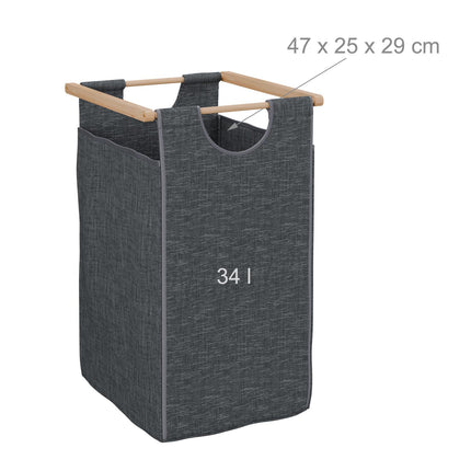 Veļas groza statīvs ar 4 plauktiem, bambusa audums