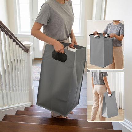 Laundry Sorter with 3 Pull-Out Bags and Top Shelf, 3 x 40 L, Black/Grey