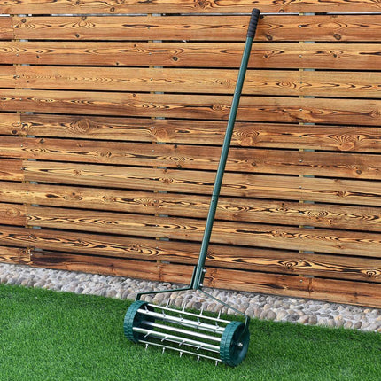 Zāliena aeratora veltnis, 45 cm plats, tērauds un plastmasa