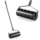 Lawn Aerator Roller with Handle & Spikes, 44 x 128 cm, Black