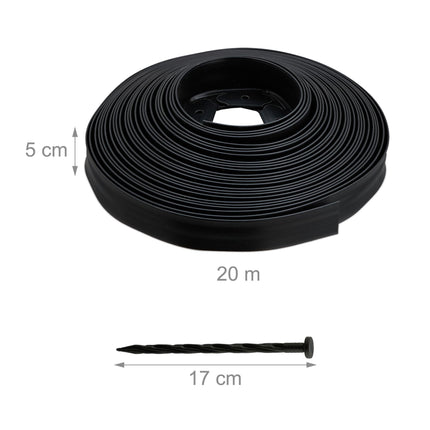 Zāliena apmale ar zemes mietiņiem - elastīga plastmasas apmale