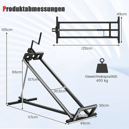 Zāles traktora pacēlājs, regulējams, 400 kg celtspēja, salokāms