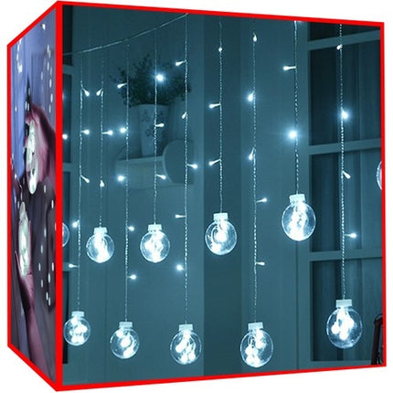 Gaismas aizkars 108LED - auksti balta 31V KŚ11347