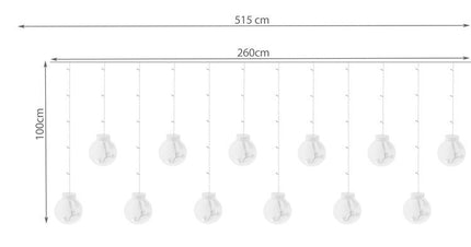 Gaismas aizkars 108LED - auksti balta 31V KŚ11347