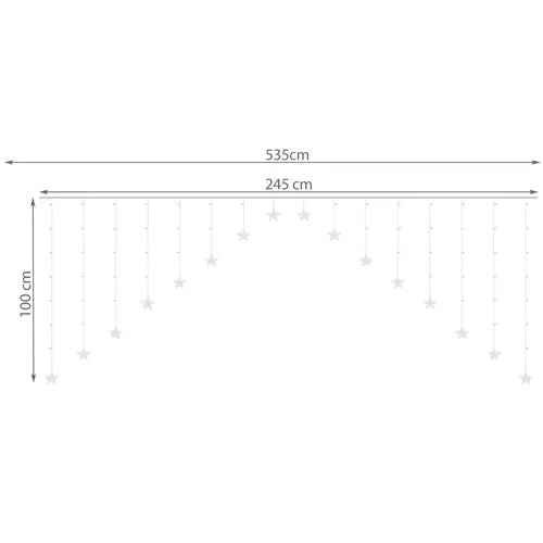 Gaismas aizkars 136LED USB silti balta KŚ19738