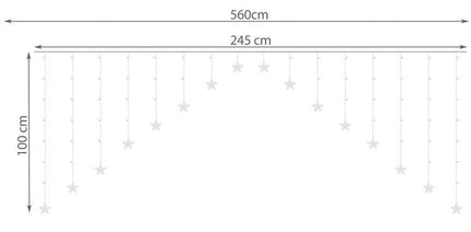 Gaismas aizkars 136LED - silti balta 31V KŚ11337
