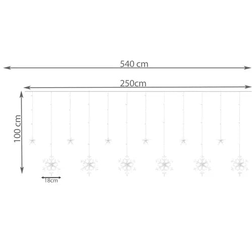 Gaismas aizkars 138 LED USB silti balta KŚ19746